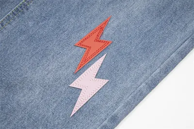 Lightning Embroidered Denim Trousers Men