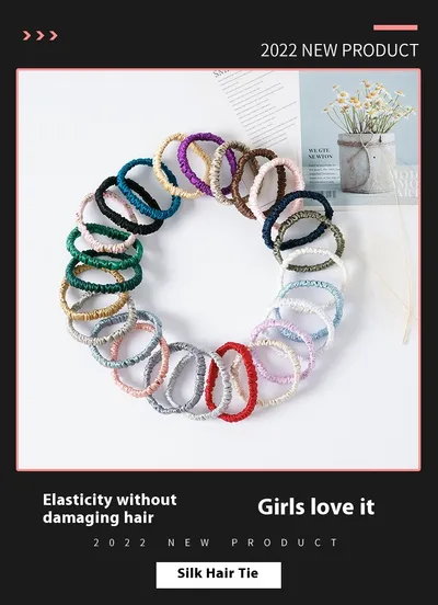 Silk Fine Hair Band Multicolor Does Not Hurt Hair Elastic Hair Band