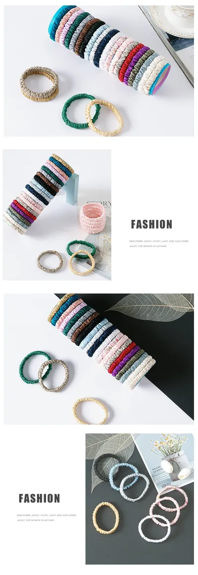 Silk Fine Hair Band Multicolor Does Not Hurt Hair Elastic Hair Band