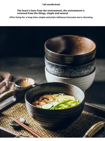 High Foot Noodle Bowl Creative Ceramic Bowl Tableware