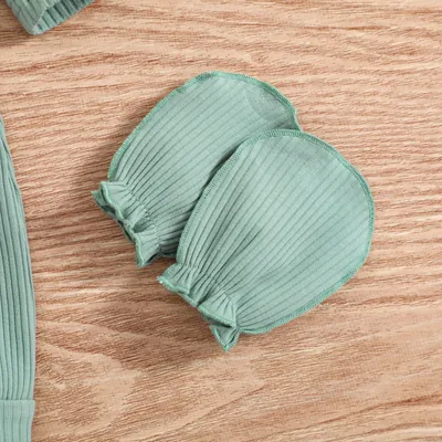 Baby Romper Hat Anti-grasping Gloves Three-piece Set
