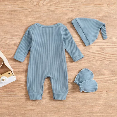 Baby Romper Hat Anti-grasping Gloves Three-piece Set