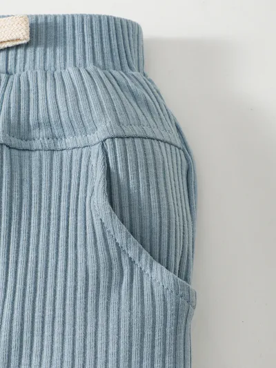 Baby Boy Cotton Hollow Striped Polo Shirt Trousers Suit