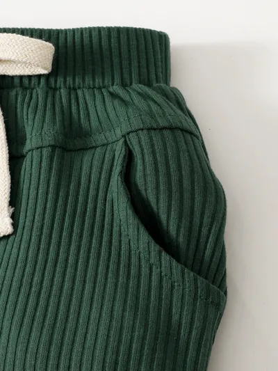 Baby Boy Cotton Hollow Striped Polo Shirt Trousers Suit