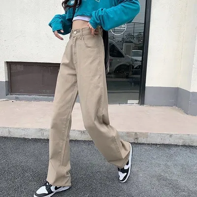 High Waist Wide Leg Jeans Ins Retro Loose Straight Mopping Pants