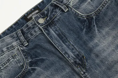 Fashion Retro Washed Worn Jeans Men