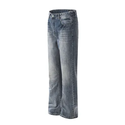 Fashion Retro Washed Worn Jeans Men
