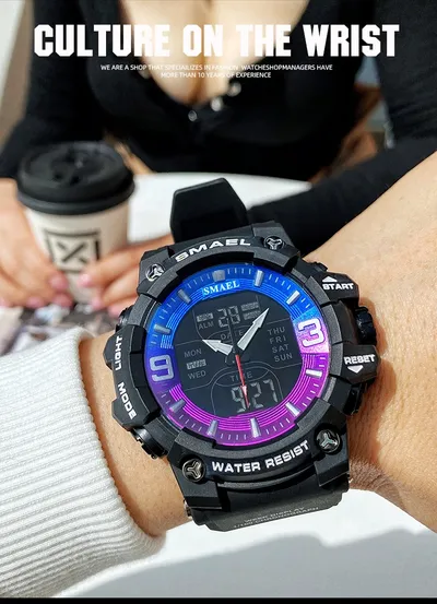 Sports Waterproof Electronic Watch Multi-function Training Alarm Clock Watch