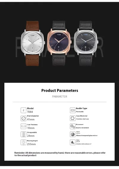 Square Calendar Business Men's Fashion Watch