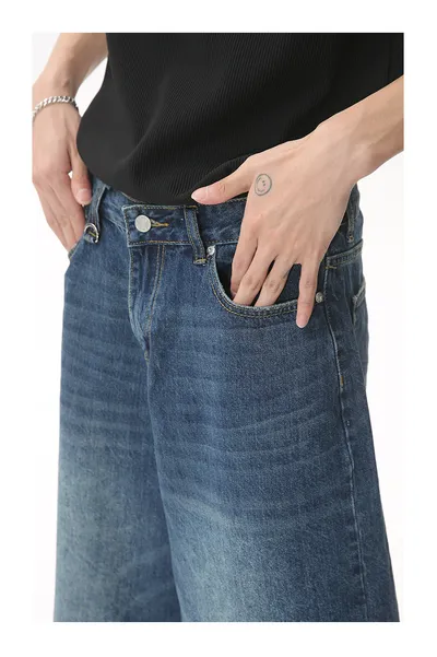 Horn Denim Cropped Pants Men