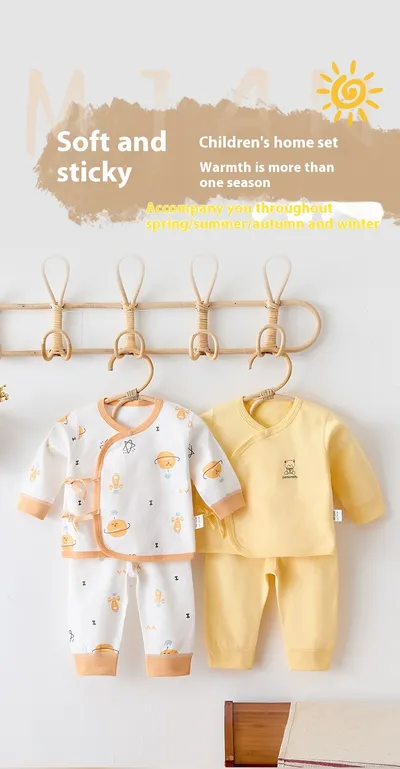 Newborn Clothes Class A Pure Cotton Baby Warm Pajamas