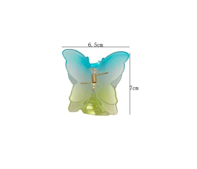 Gradient Color Double Butterfly Frosted Hair Clip