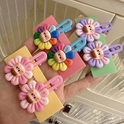 Little Girl Side Bangs Cropped Hair Clip Headdress