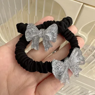 Minimalist Bowknot Small Intestine Hair Ring Durable Leather Case