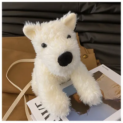 Cute Puppy Plush Bag Fashion Cartoon Shoulder Messenger Bag