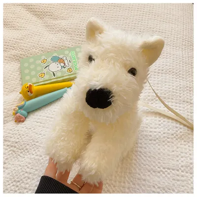 Cute Puppy Plush Bag Fashion Cartoon Shoulder Messenger Bag