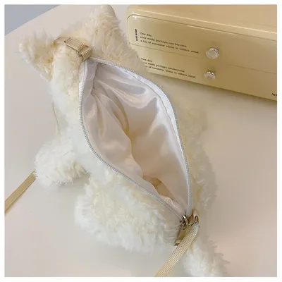 Cute Puppy Plush Bag Fashion Cartoon Shoulder Messenger Bag