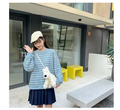 Plush Doll Sausage Dog Doll Crossbody Shoulder Bag