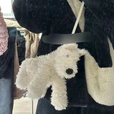 Plush Doll Sausage Dog Doll Crossbody Shoulder Bag