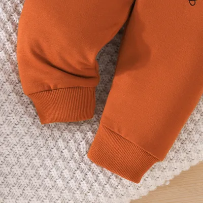 Baby Boy Solid Color Hoodie Trousers Suit