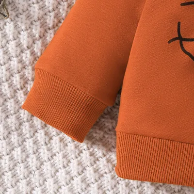 Baby Boy Solid Color Hoodie Trousers Suit