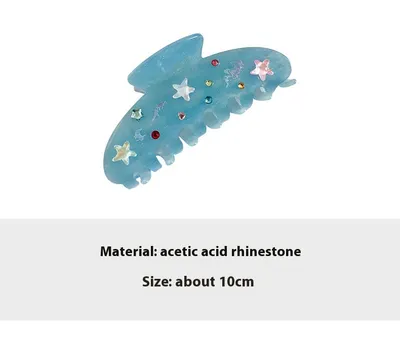 Submarine Painted Colored Diamond Acetic Acid Grab Clip, Niche Retro Back Brain Spoon Plate Hair Clip