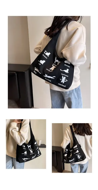 Canvas Bag Women's One-shoulder Summer Small Japanese Korean Idle Style Original Handbags Large Capacity