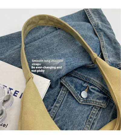 Canvas Bag Women's One-shoulder Summer Small Japanese Korean Idle Style Original Handbags Large Capacity