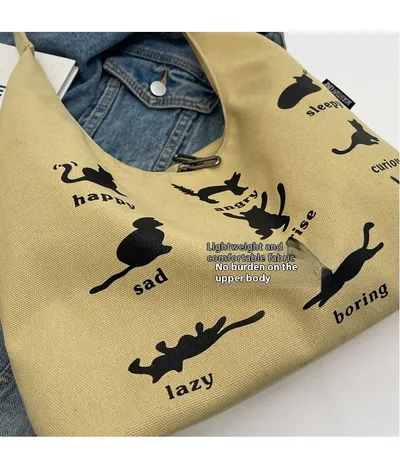 Canvas Bag Women's One-shoulder Summer Small Japanese Korean Idle Style Original Handbags Large Capacity