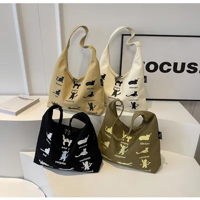Canvas Bag Women's One-shoulder Summer Small Japanese Korean Idle Style Original Handbags Large Capacity