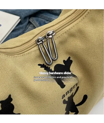Canvas Bag Women's One-shoulder Summer Small Japanese Korean Idle Style Original Handbags Large Capacity