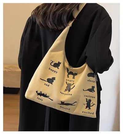 Canvas Bag Women's One-shoulder Summer Small Japanese Korean Idle Style Original Handbags Large Capacity