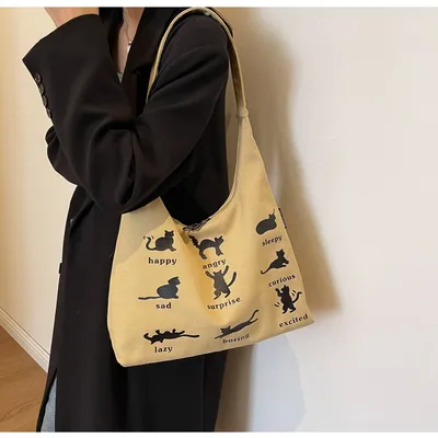 Canvas Bag Women's One-shoulder Summer Small Japanese Korean Idle Style Original Handbags Large Capacity