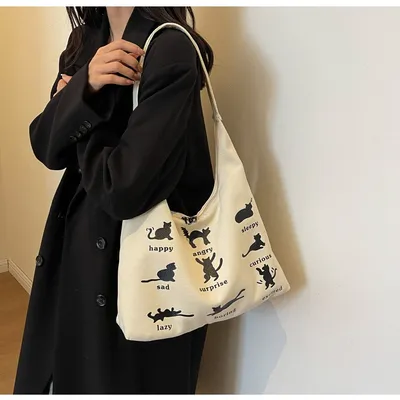 Canvas Bag Women's One-shoulder Summer Small Japanese Korean Idle Style Original Handbags Large Capacity