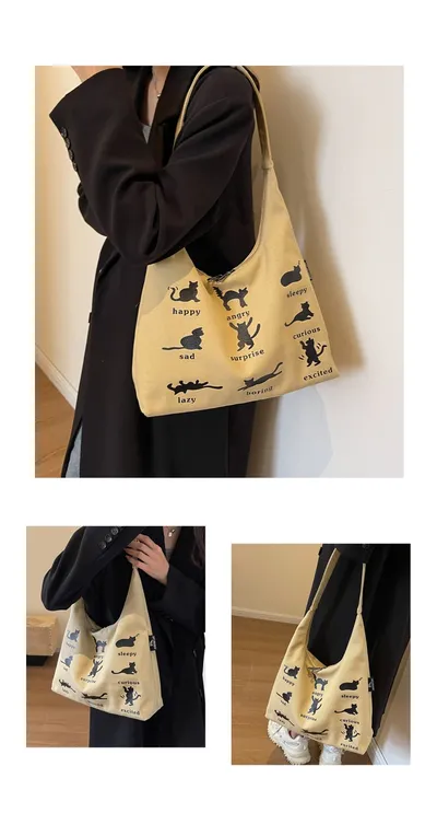 Canvas Bag Women's One-shoulder Summer Small Japanese Korean Idle Style Original Handbags Large Capacity
