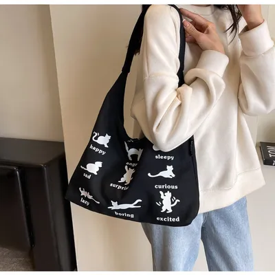 Canvas Bag Women's One-shoulder Summer Small Japanese Korean Idle Style Original Handbags Large Capacity