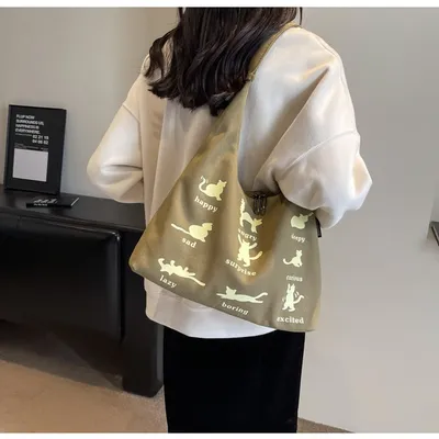 Canvas Bag Women's One-shoulder Summer Small Japanese Korean Idle Style Original Handbags Large Capacity