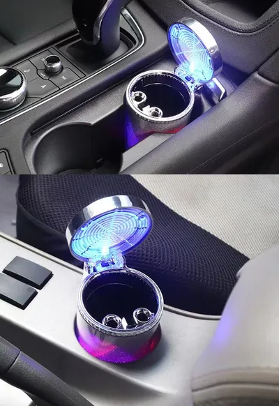 Car Ashtray Automobile Belt LED Light Colorful Large Capacity Air Outlet Car Interior Supplies