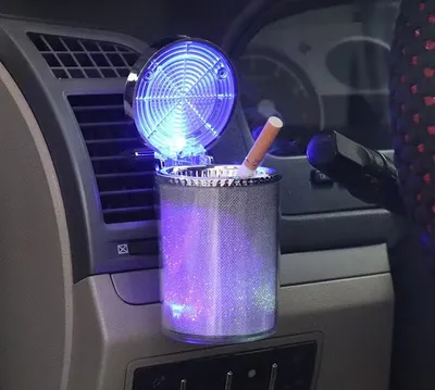 Car Ashtray Automobile Belt LED Light Colorful Large Capacity Air Outlet Car Interior Supplies