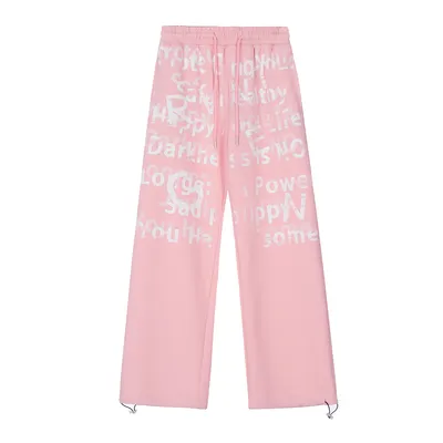 Graffiti Letter Casual Pants Men