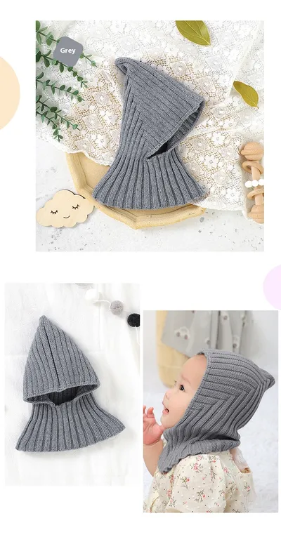 Baby And Infant Hat Scarf All-in-one Warm Keeping Sleeve Cap