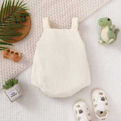 Baby Green Corduroy Turtle Towel Embroidery Sling Romper
