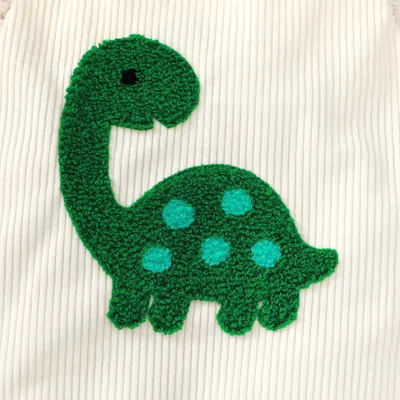 Baby Green Corduroy Turtle Towel Embroidery Sling Romper