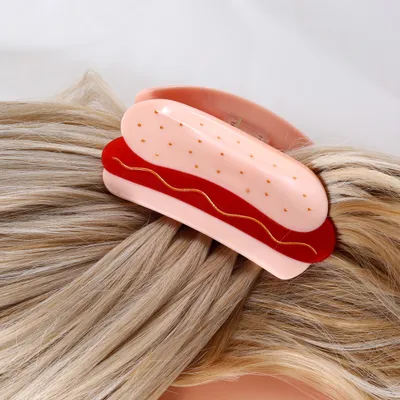 Hamburger Ice Cream Cheese Acetate Hairpin Cute Hair Accessories