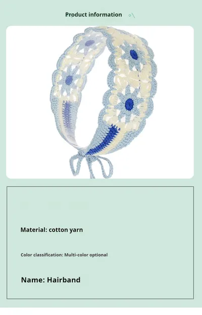 Summer Wide-brimmed Hollow Knitted Headcloth Hair Band