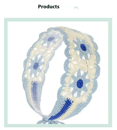 Summer Wide-brimmed Hollow Knitted Headcloth Hair Band
