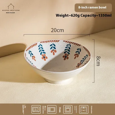 Household Ramen Underglaze Porcelain Tableware Soup Bowl