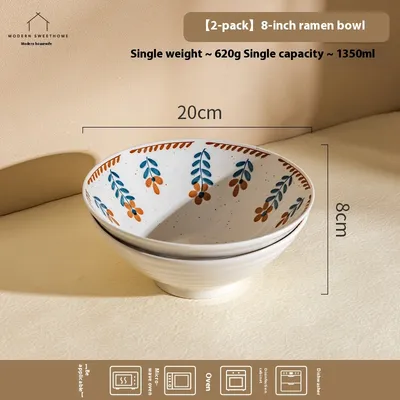 Household Ramen Underglaze Porcelain Tableware Soup Bowl