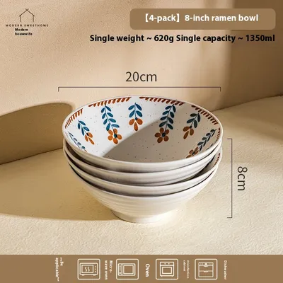 Household Ramen Underglaze Porcelain Tableware Soup Bowl