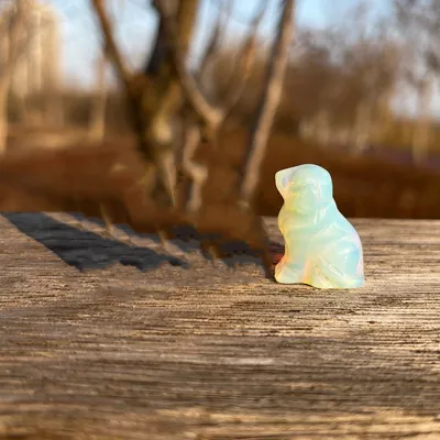 Hand Carved Natural Crystal Puppy Carving Craft Gift Decoration